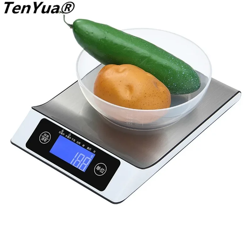 TenYua Household Waterproof Digital Kitchen Scale 5 10 15kg Big Food Diet Weight Balance Slim Stainless Steel Electronic Scales
TenYua Household Waterproof Digital Kitchen Scale 5 10 15kg Big Food Diet Weight Balance Slim Stainless Steel Electronic Scales