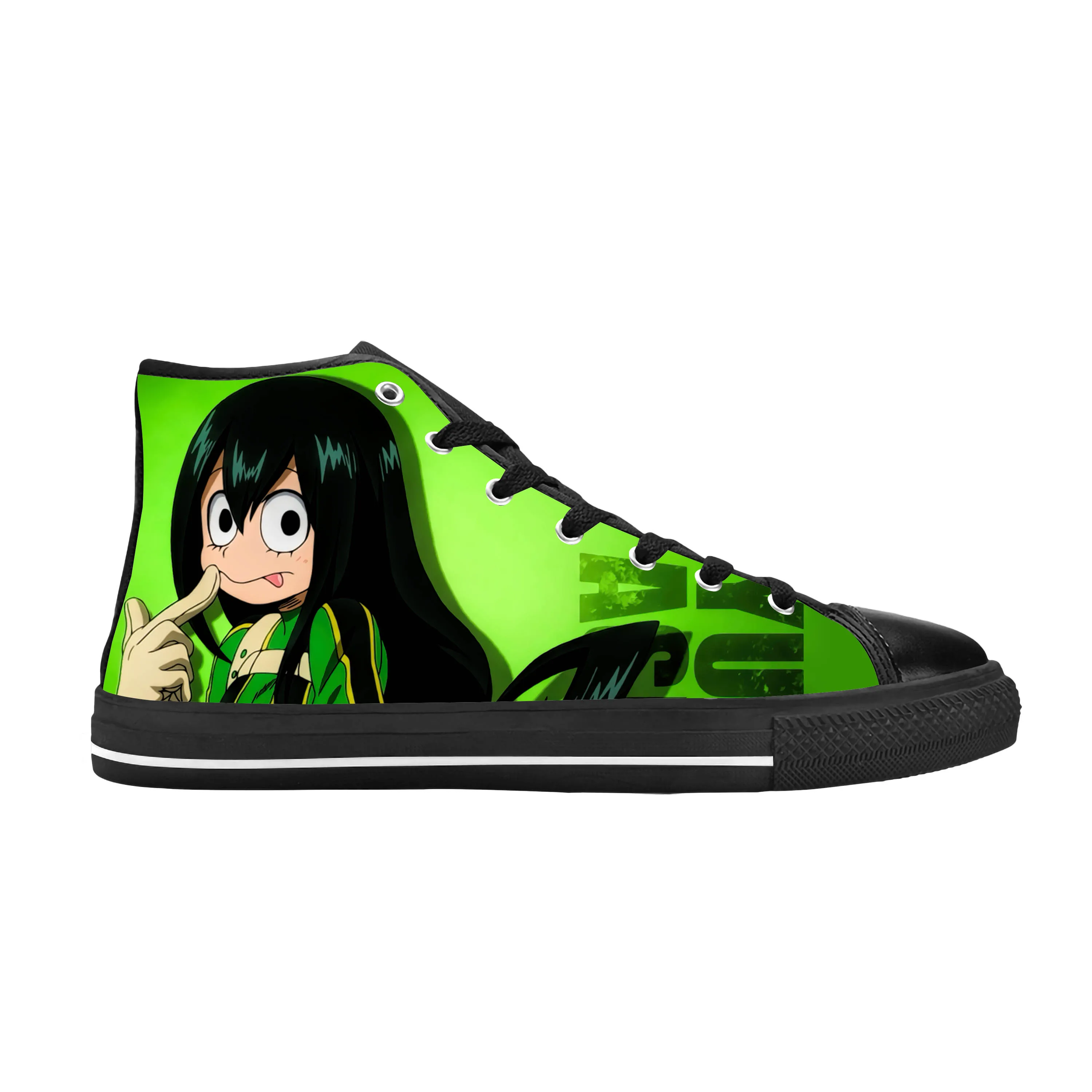 Japanese Anime My Hero Academia Asui Tsuyu Froppy Casual Cloth Shoes High Top Comfortable Breathable 3D Print Men Women Sneakers
Japanese Anime My Hero Academia Asui Tsuyu Froppy Casual Cloth Shoes High Top Comfortable Breathable 3D Print Men Women Sneakers