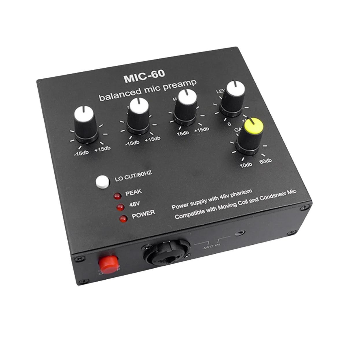 Balanced Dynamic Microphone Condenser Microphone Amplifier Music Audio Amplifier MIC-60 with 48V Phantom Power
Balanced Dynamic Microphone Condenser Microphone Amplifier Music Audio Amplifier MIC-60 with 48V Phantom Power