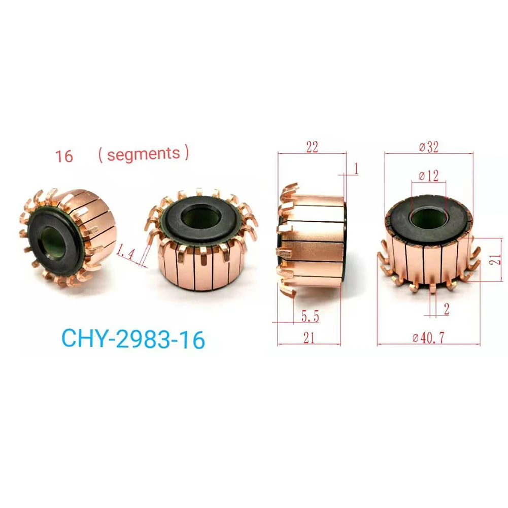 1Pcs CHY-2983-16 Motor Commutator 32 X 12 X 21(22) Mm 16P Teeth Copper Hook Type Electrical Motor Commutator Power Tool
1Pcs CHY-2983-16 Motor Commutator 32 X 12 X 21(22) Mm 16P Teeth Copper Hook Type Electrical Motor Commutator Power Tool