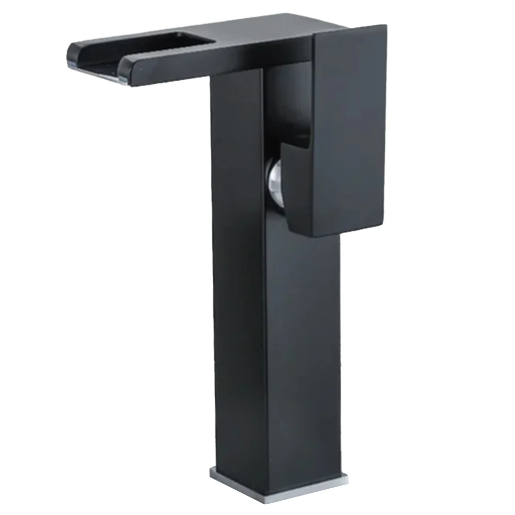 Modern LED Waterfall Bathroom Faucet Single Handle Mixer Tap Color Changing LED Lights Solid Brass Construction Black
Modern LED Waterfall Bathroom Faucet Single Handle Mixer Tap Color Changing LED Lights Solid Brass Construction Black