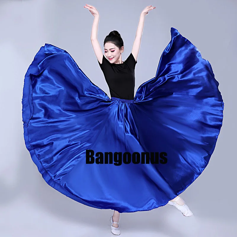 

New Woman 360 Degree Satin Skirt Belly Dance Women Customized Skirts Dancer Practice Wear Assorted Dance Skirt 105cm 110cm 115c