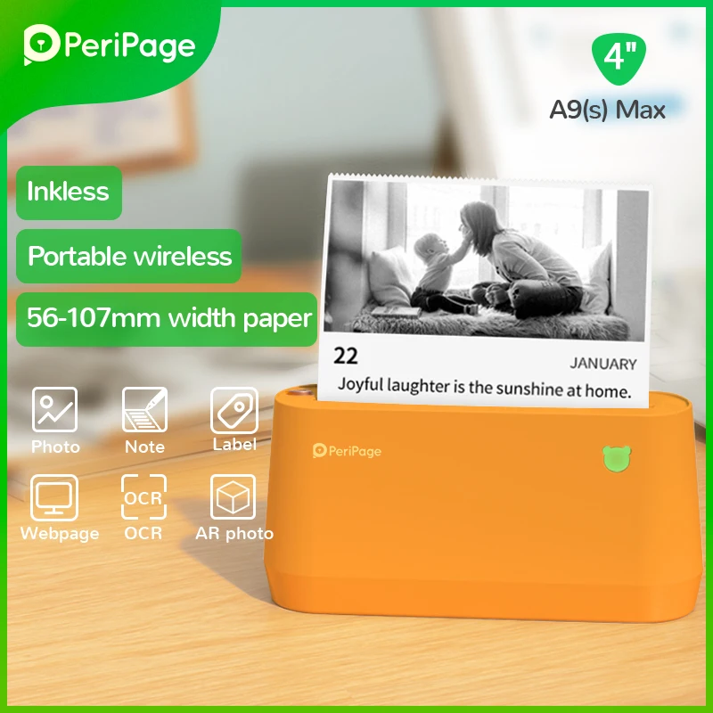 PeriPage A9s MAX A9MAX Mini Portable Photo Printer 304dpi BT Wireless Thermal Printer Label Maker Support 107/77/57mm Paper
PeriPage A9s MAX A9MAX Mini Portable Photo Printer 304dpi BT Wireless Thermal Printer Label Maker Support 107/77/57mm Paper