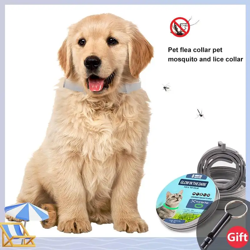 

Pet Flea and Tick Collar for Dogs Cats Up To 8 Month Flea Tick Prevention Collar Anti-mosquito & Insect Repellent Puppy Supplies
