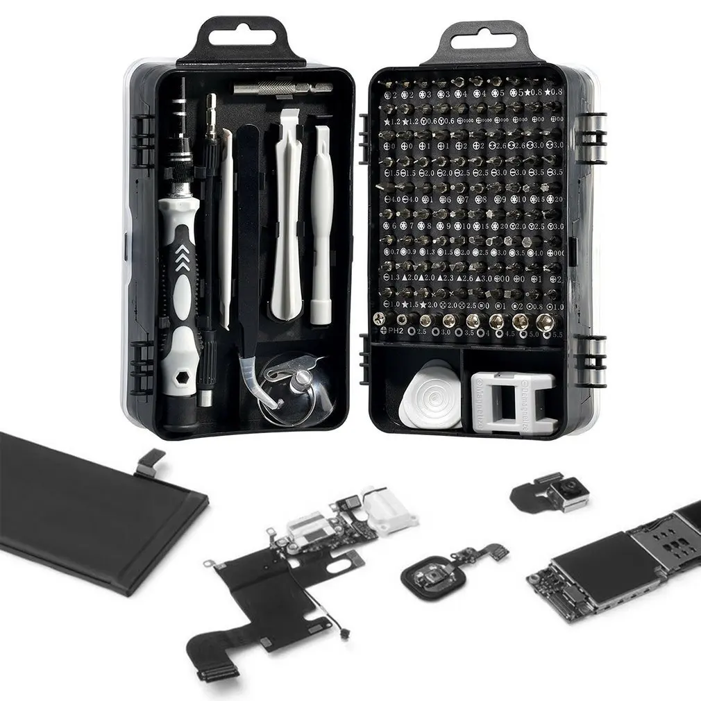 115pcs Precision Magnetic Screwdriver Set Hex Phillips 98pc Screw Driver CR-V Bit for Mobile Phone Tablet Laptop Repair Tool Kit
115pcs Precision Magnetic Screwdriver Set Hex Phillips 98pc Screw Driver CR-V Bit for Mobile Phone Tablet Laptop Repair Tool Kit