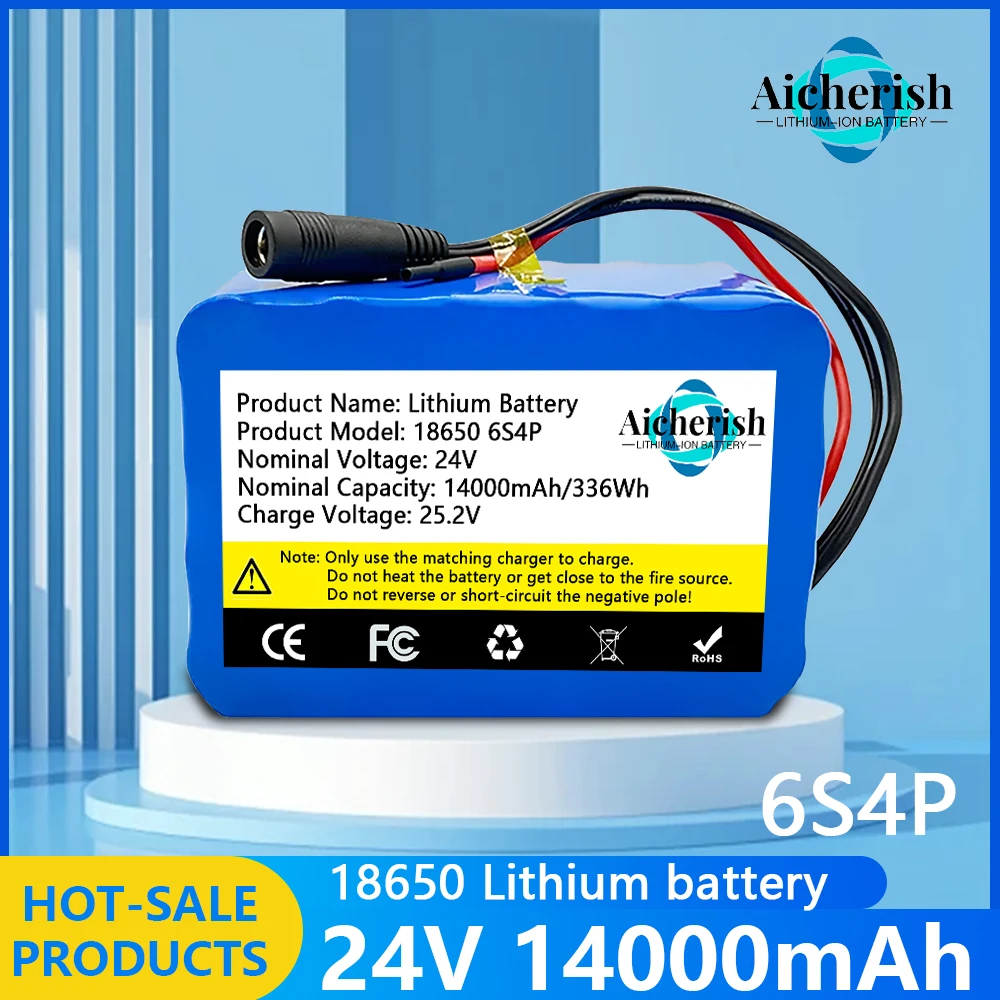 24V 14Ah 18650 Lithium Ion Battery Pack, 6S4P 25.2V for Electric Bicycle Engines, Built - In BMS Protection,Sell with Charger
24V 14Ah 18650 Lithium Ion Battery Pack, 6S4P 25.2V for Electric Bicycle Engines, Built - In BMS Protection,Sell with Charger