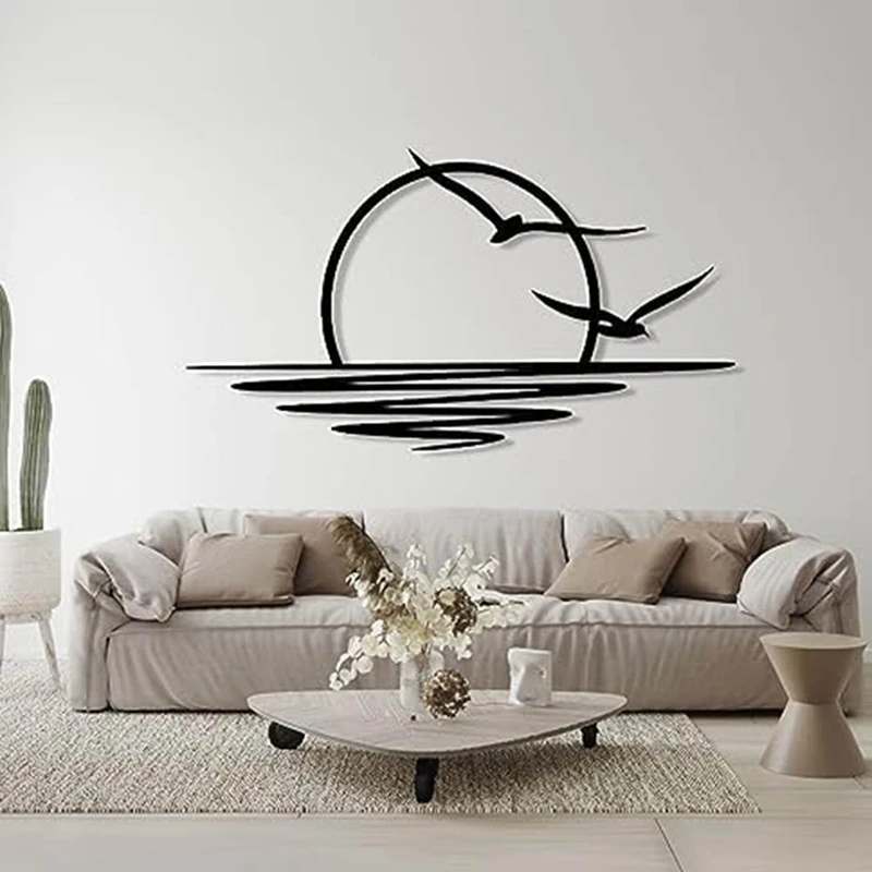 Sunrise Metal Wall Art, Sun And Seagulls Wall Decor, Metal Wall Decor, Abstract Sunset Home Decor, Minimalist Line Art 30X16 Cm
Sunrise Metal Wall Art, Sun And Seagulls Wall Decor, Metal Wall Decor, Abstract Sunset Home Decor, Minimalist Line Art 30X16 Cm