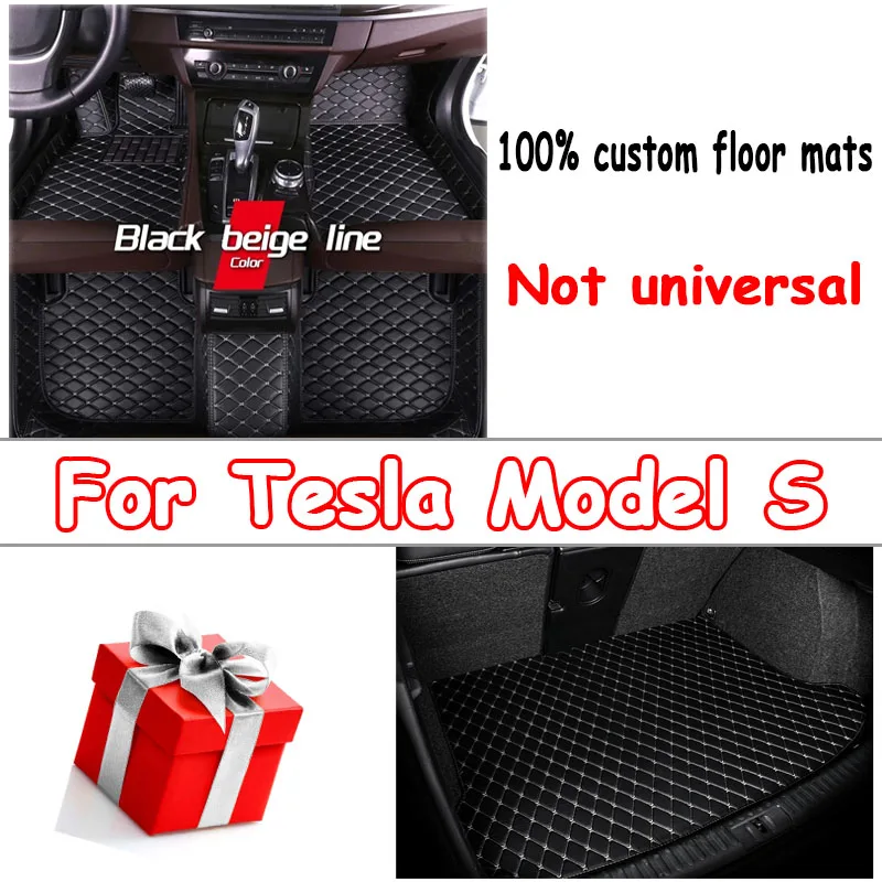 

Car Mats For Tesla Model S 2012~2022 Luxury Carpet Auto Interior Parts Floor Pad Leather Mat Set Car Accessories Waterproof Rug