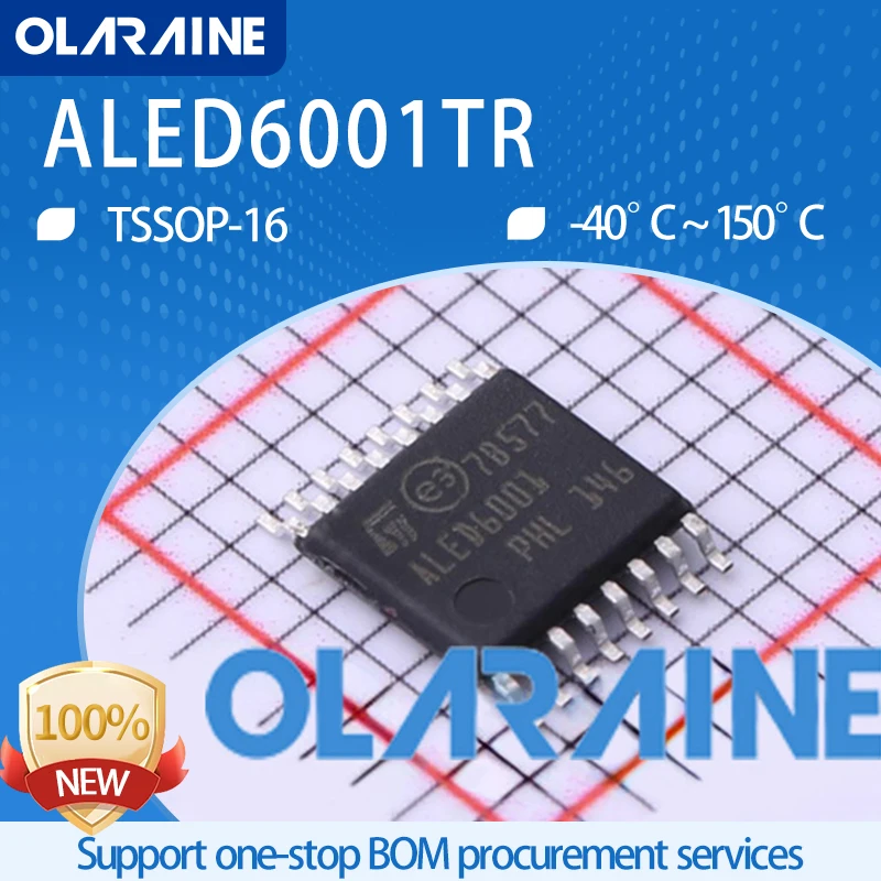 1Pcs ALED6001TR TSSOP-16 SMD LED Lighting Drivers 1 Output 100 mA 100 kHz to 1 MHz AEC-Q100
1Pcs ALED6001TR TSSOP-16 SMD LED Lighting Drivers 1 Output 100 mA 100 kHz to 1 MHz AEC-Q100