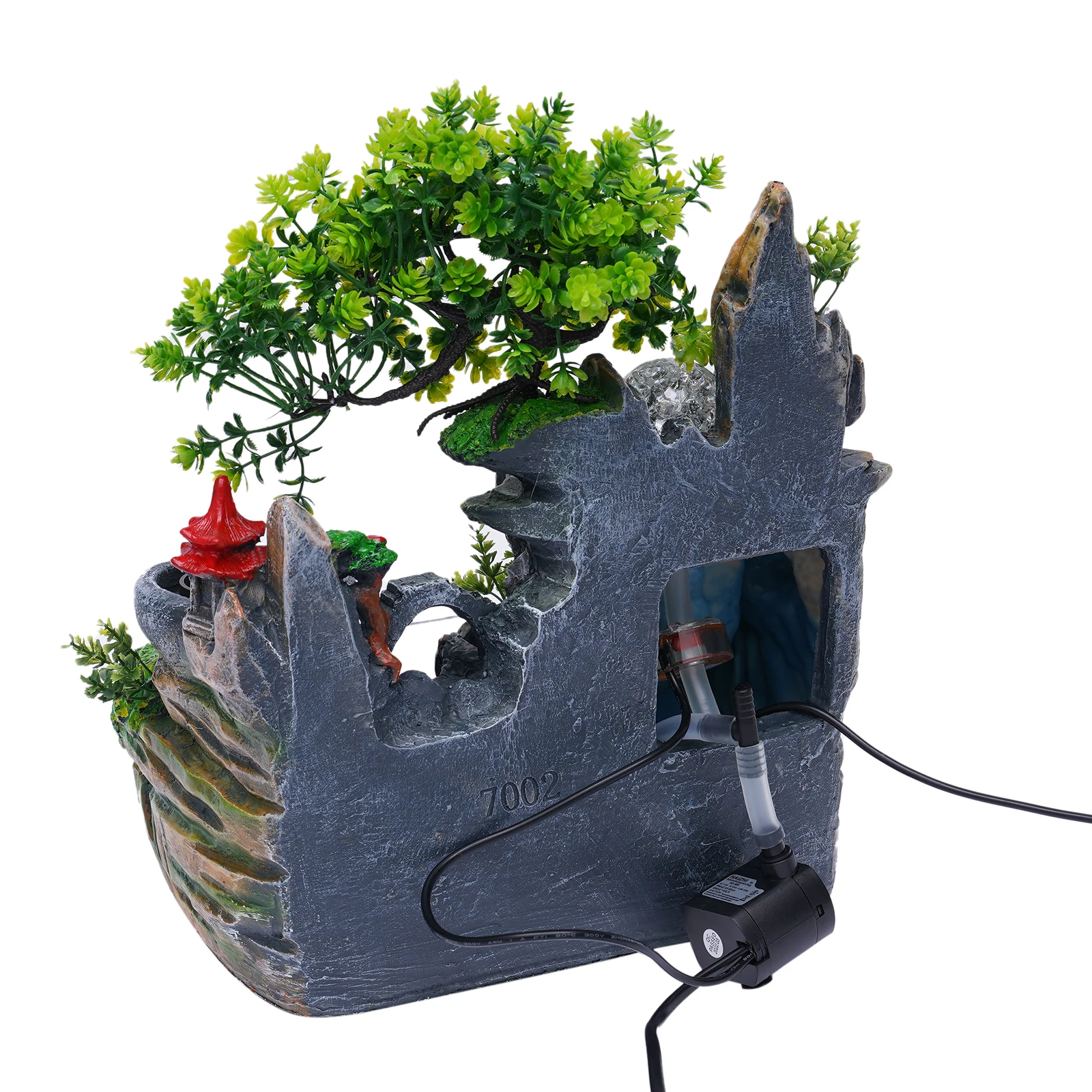 Rockery Fountain Small Rockery Water Fountain Indoor with LED Lamp Atomization Effect Suitable for Office Decoration Rockery Fountain Small Rockery Water Fountain Indoor with LED Lamp Atomization Effect Suitable for Office Decoration