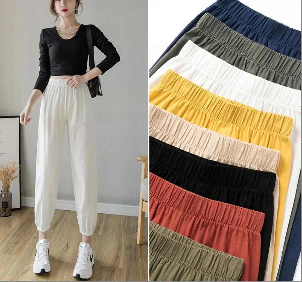 2023 Summer Cotton Linen Harem Pants Women Elastic Waist Loose Ankle-Length Sports Pants Woman Casual Cotton Bloomers All-Match
2023 Summer Cotton Linen Harem Pants Women Elastic Waist Loose Ankle-Length Sports Pants Woman Casual Cotton Bloomers All-Match