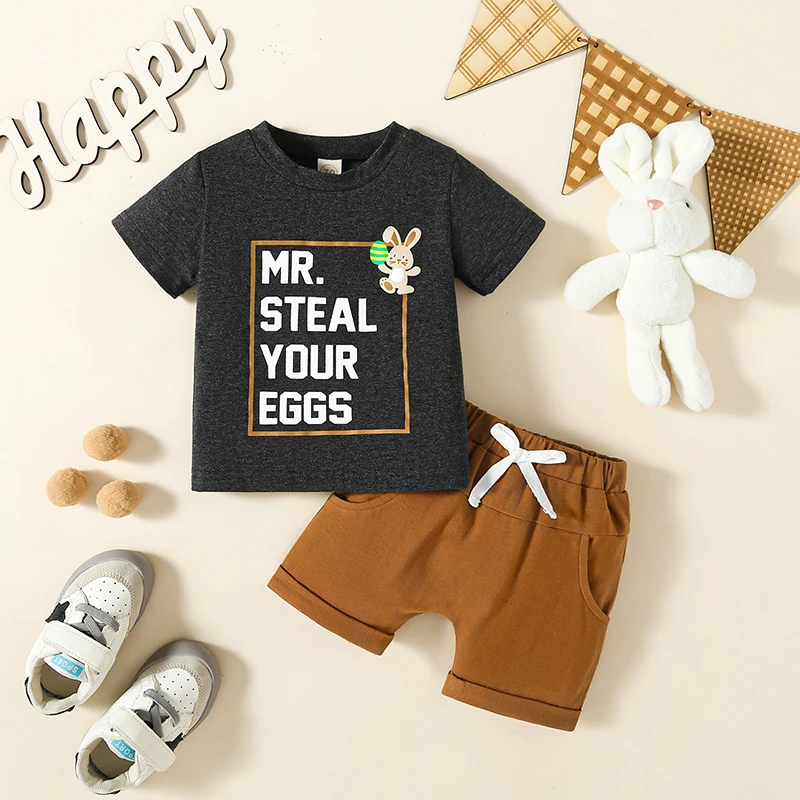 Летняя Пасхальная Одежда для новорожденных мальчиков, топы с коротким рукавом и надписью кролика + шорты в рулоне, одежда для малышей
Летняя Пасхальная Одежда для новорожденных мальчиков, топы с коротким рукавом и надписью кролика + шорты в рулоне, одежда для малышей