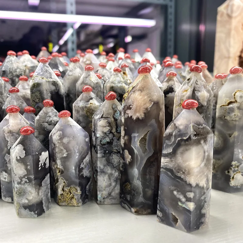 Black Flower Agate Tower Crystals Wholesale Bulk Healing Stones Crystal Sphere Ball For Fengshui Ornaments
Black Flower Agate Tower Crystals Wholesale Bulk Healing Stones Crystal Sphere Ball For Fengshui Ornaments