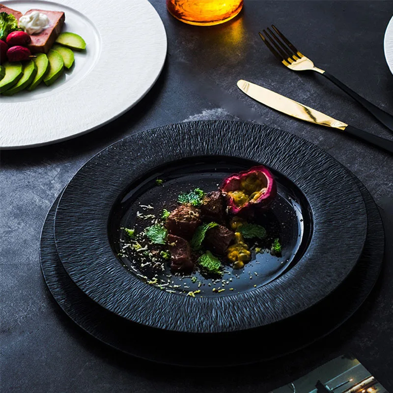 Креативная тарелка для стейка в скандинавском стиле Бытовая тарелка с пастой плоская тарелка керамическая Западная тарелка Коммерческая посуда тарелки