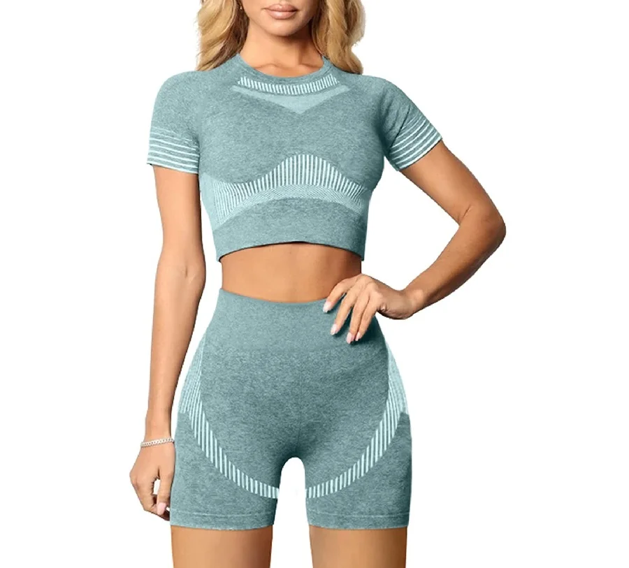 FREE SAMPLE Women Workout Outfits 2 Piece Set Shorts Sleeve Crop Tops High Waist Shorts Seamless Sports Yoga Clothes
FREE SAMPLE Women Workout Outfits 2 Piece Set Shorts Sleeve Crop Tops High Waist Shorts Seamless Sports Yoga Clothes