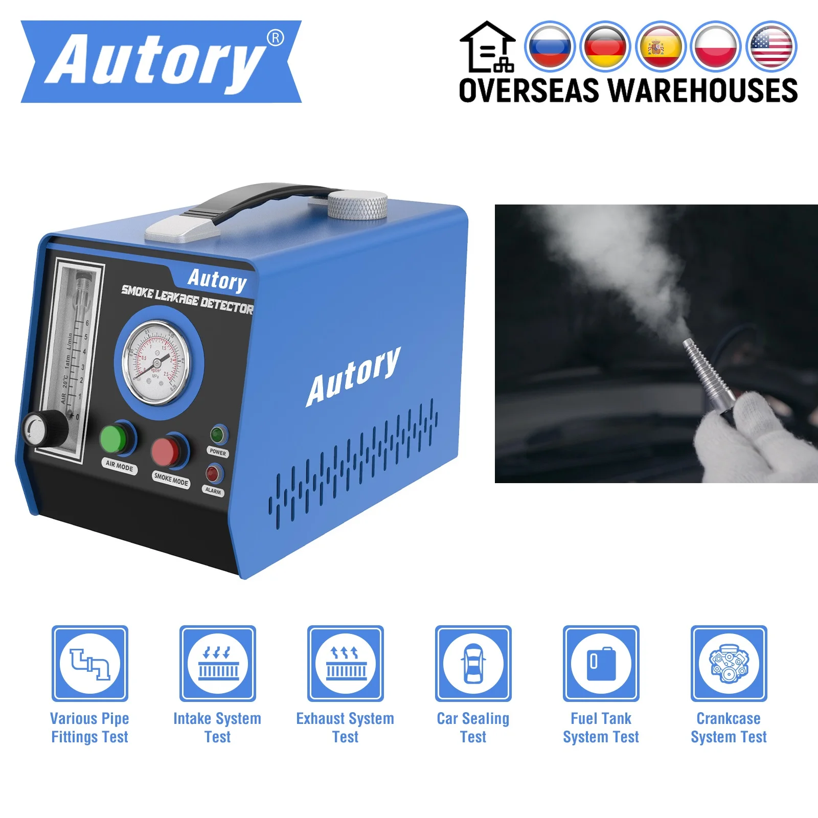 Autory AESM900 Car Smoke Leak Detector Pipe Leak Locator Smoke Gas Leakage Analyzer Detector EVAP for Motorcycles PK SDT205S
Autory AESM900 Car Smoke Leak Detector Pipe Leak Locator Smoke Gas Leakage Analyzer Detector EVAP for Motorcycles PK SDT205S