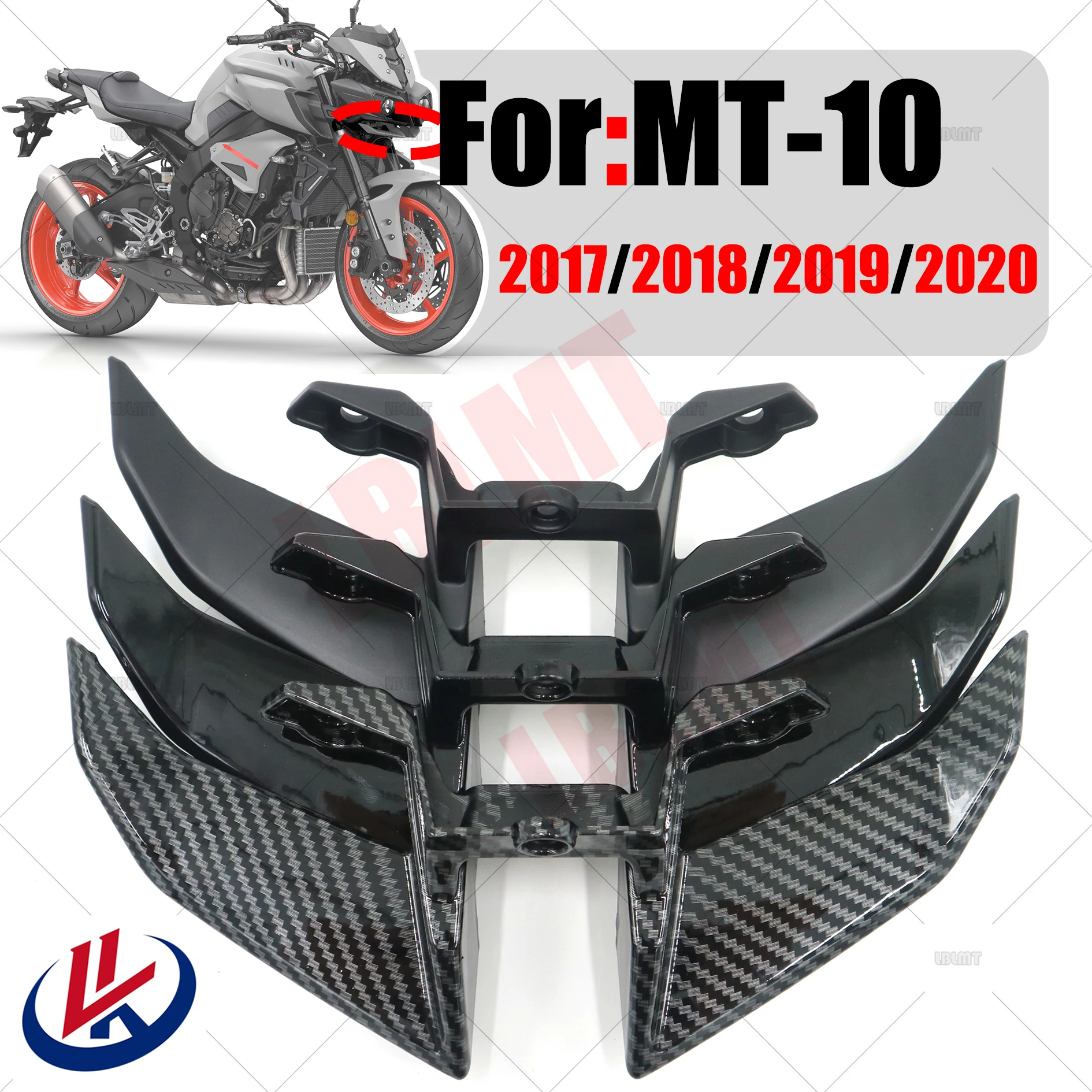 

For YAMAHA MT10 MT 10 MT-10 2017 2018 2019 2020 Motorcycle Winglet Aerodynamic Wing Kit Spoiler Front Headlight Lower Fairing