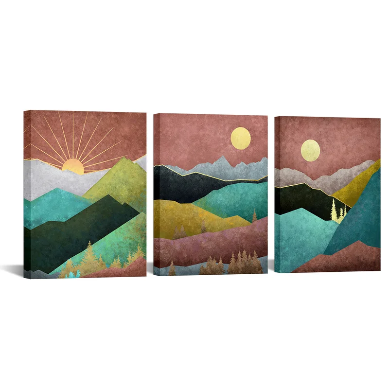 Абстрактные постеры в виде гор, настенное искусство, Sun Over Mountain, печать на холсте, современный стиль, картины для гостиной, домашний декор, 3 шт.
Абстрактные постеры в виде гор, настенное искусство, Sun Over Mountain, печать на холсте, современный стиль, картины для гостиной, домашний декор, 3 шт.