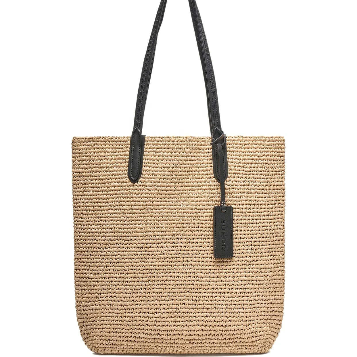 

Top Sales Design Fashion Matte Raffia Summer Women Straw Woven Tote Bag Beach Bag