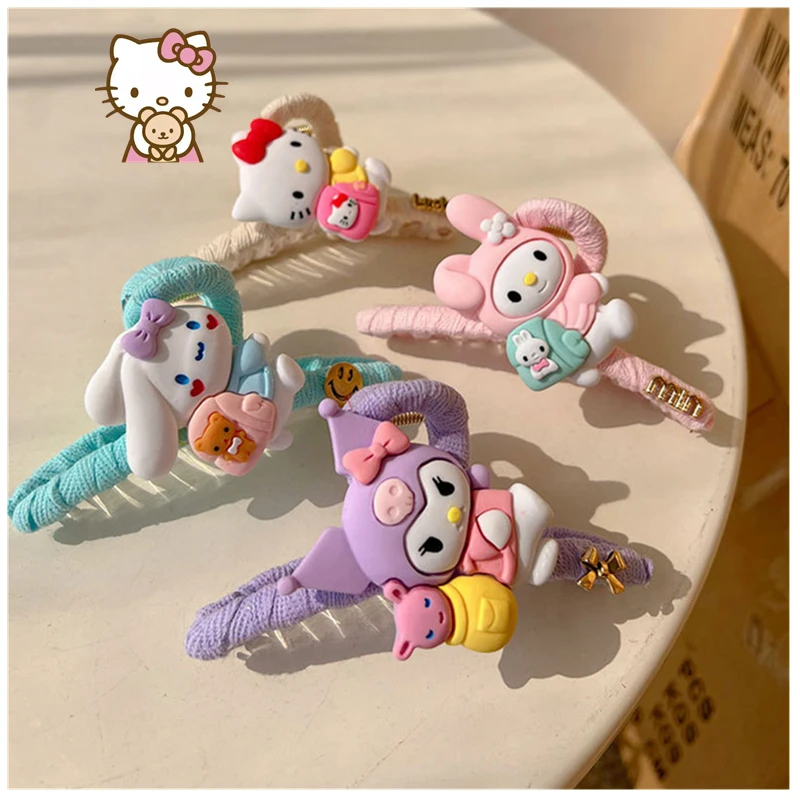 

Sanrio Kawali Hellokitty Kuromi My Melody Cinnamoroll Shark Clip Hair Grabbing Hair Accessories Ins Cartoon Kids Gift For Girls