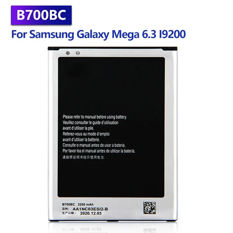 Replacement Battery B700BC B700BE For Samsung Galaxy Mega 6.3 8GB I9200 Rechargeable Phone Battery 3200mAh
Replacement Battery B700BC B700BE For Samsung Galaxy Mega 6.3 8GB I9200 Rechargeable Phone Battery 3200mAh