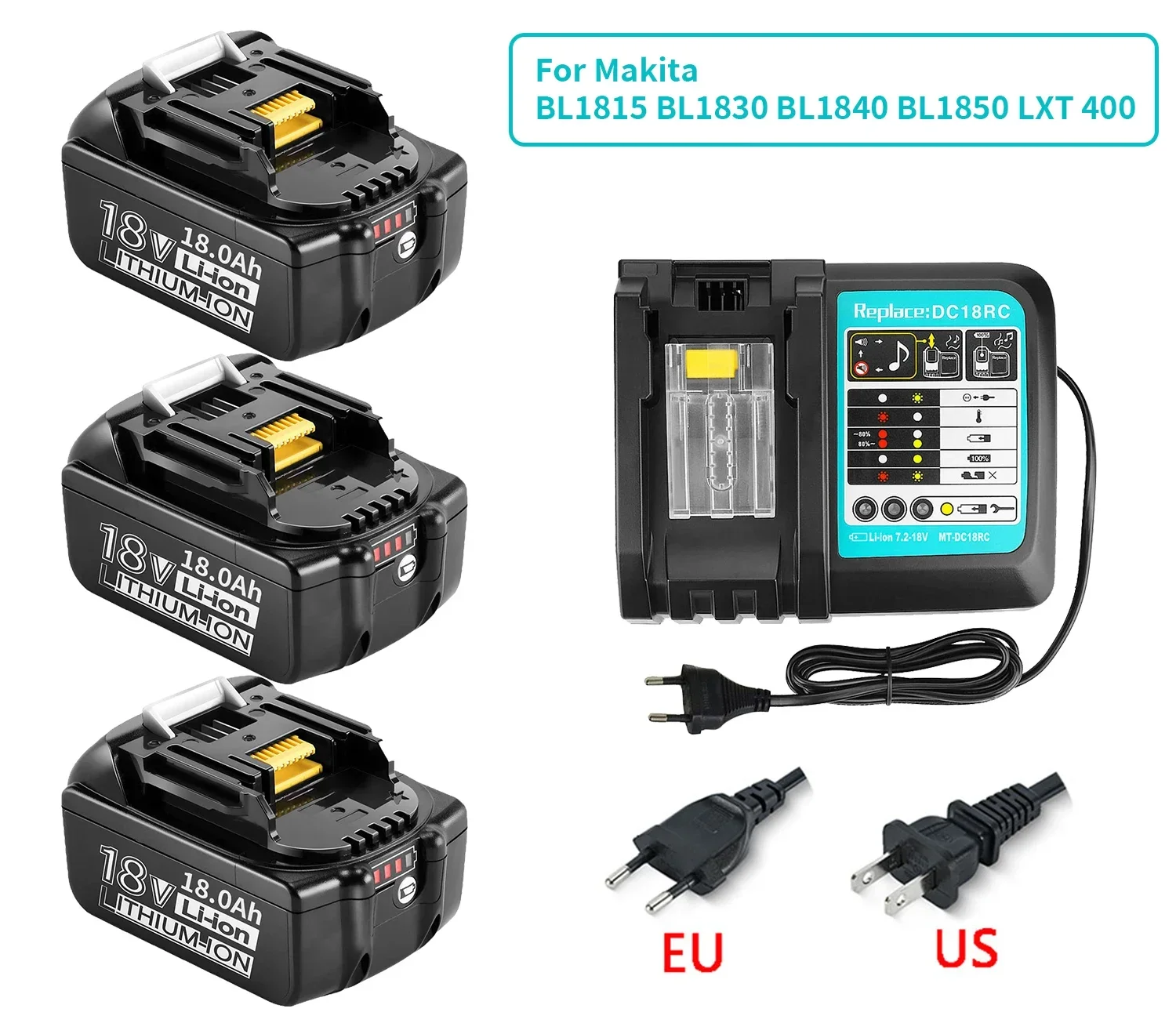 

100% Original Makita 18V 18000mAh Rechargeable Power Tools Battery with LED Li-ion Replacement LXT BL1860B BL1860 BL1850 DTW285