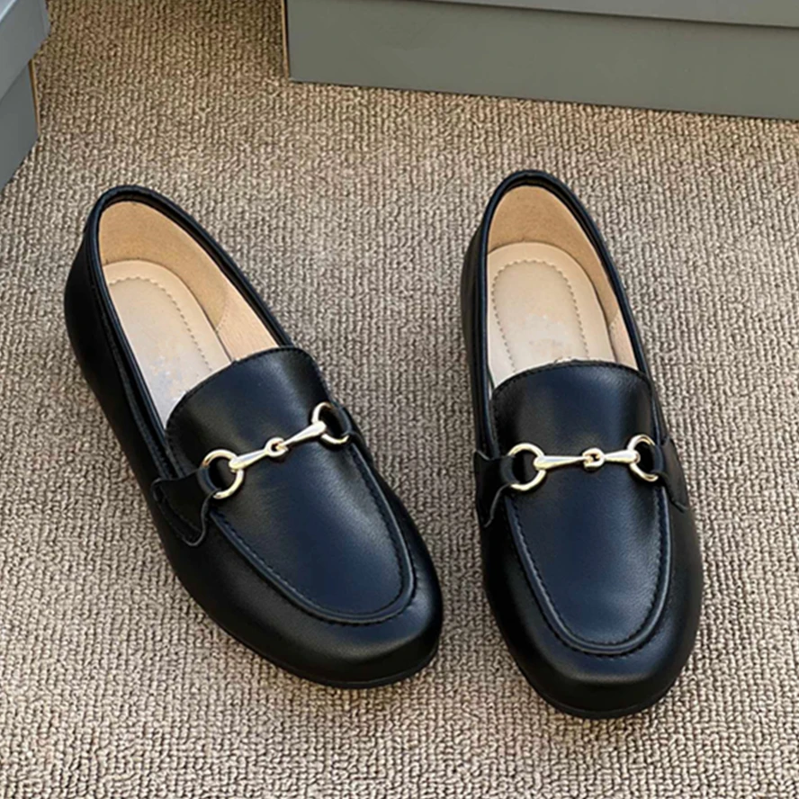 Maxdutti British Fashion Office Ladies Flat Shoes Women Leather Loafers Solid Color Simple Elegant Comfortable Cowhide
Maxdutti British Fashion Office Ladies Flat Shoes Women Leather Loafers Solid Color Simple Elegant Comfortable Cowhide