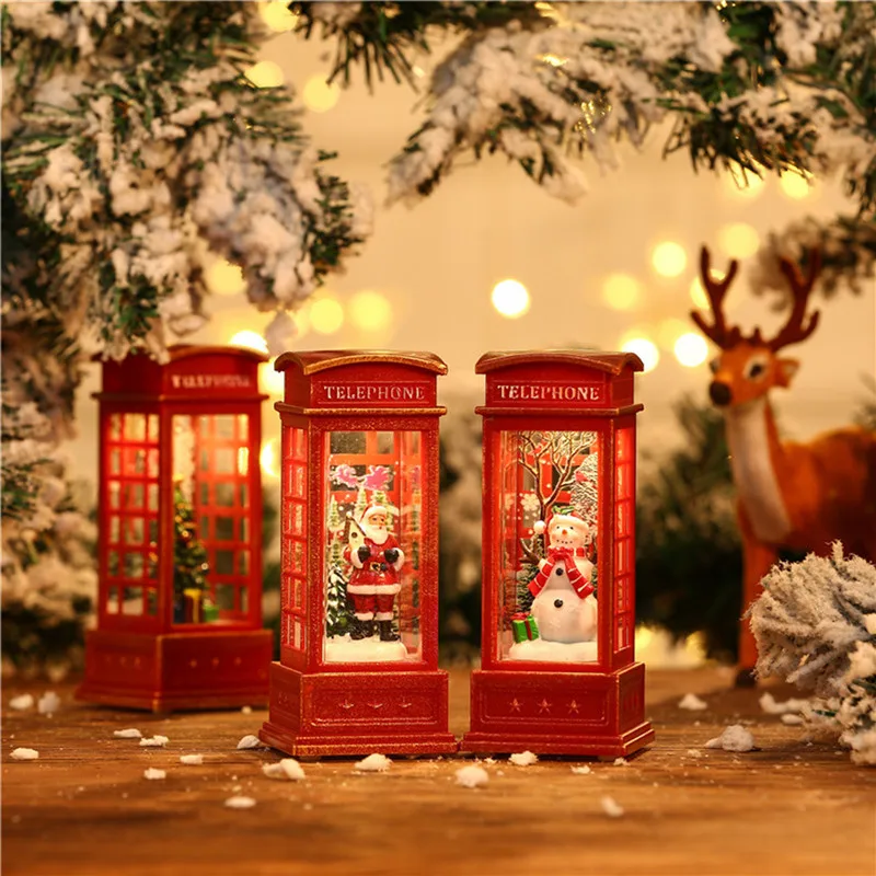 Christmas Decoration Desktop Ornament Luminous Telephone Booth With Snow Globes Spinning Water Swirling Glitter For Home Holiday
Christmas Decoration Desktop Ornament Luminous Telephone Booth With Snow Globes Spinning Water Swirling Glitter For Home Holiday