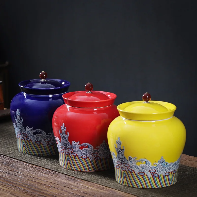 European-style Palace Enamel Jar with Lid Palace Ceramic Sealed Jar Desktop Decoration Crafts Gift Jar Home Decoration Ornaments
European-style Palace Enamel Jar with Lid Palace Ceramic Sealed Jar Desktop Decoration Crafts Gift Jar Home Decoration Ornaments
