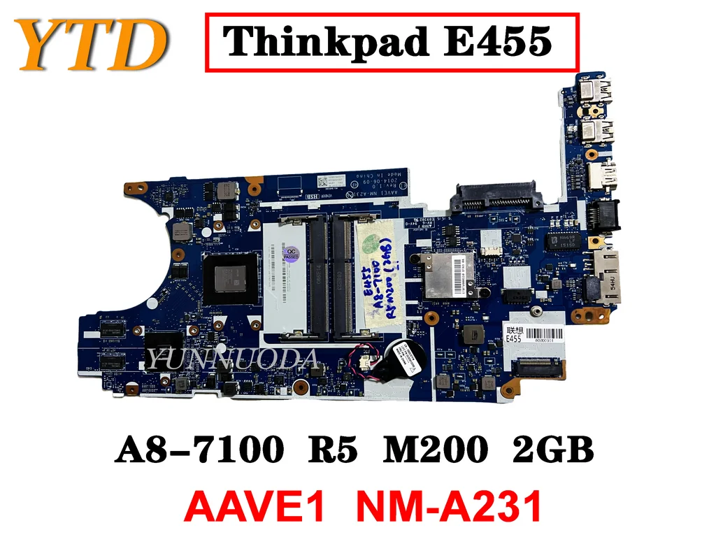 Original for Lenovo thinkpad E455 Laptop motherboard A8-7100 R5 M200 2GB AAVE1 NM-A231 tested good free shipping
Original for Lenovo thinkpad E455 Laptop motherboard A8-7100 R5 M200 2GB AAVE1 NM-A231 tested good free shipping