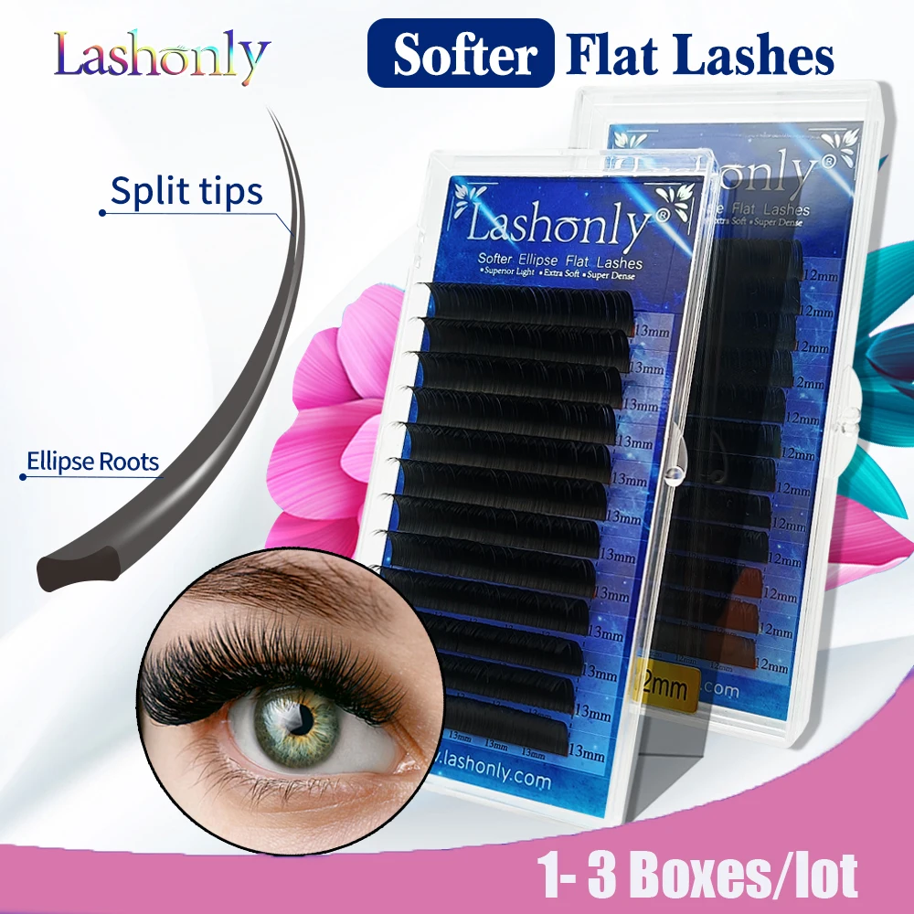 

Lashonly Ellipse Eyelashes Split Tips Flat Lashes Extensions Matte 0.15 0.25 Natural False Mink Eyelashes Wholesale Softer Cilio