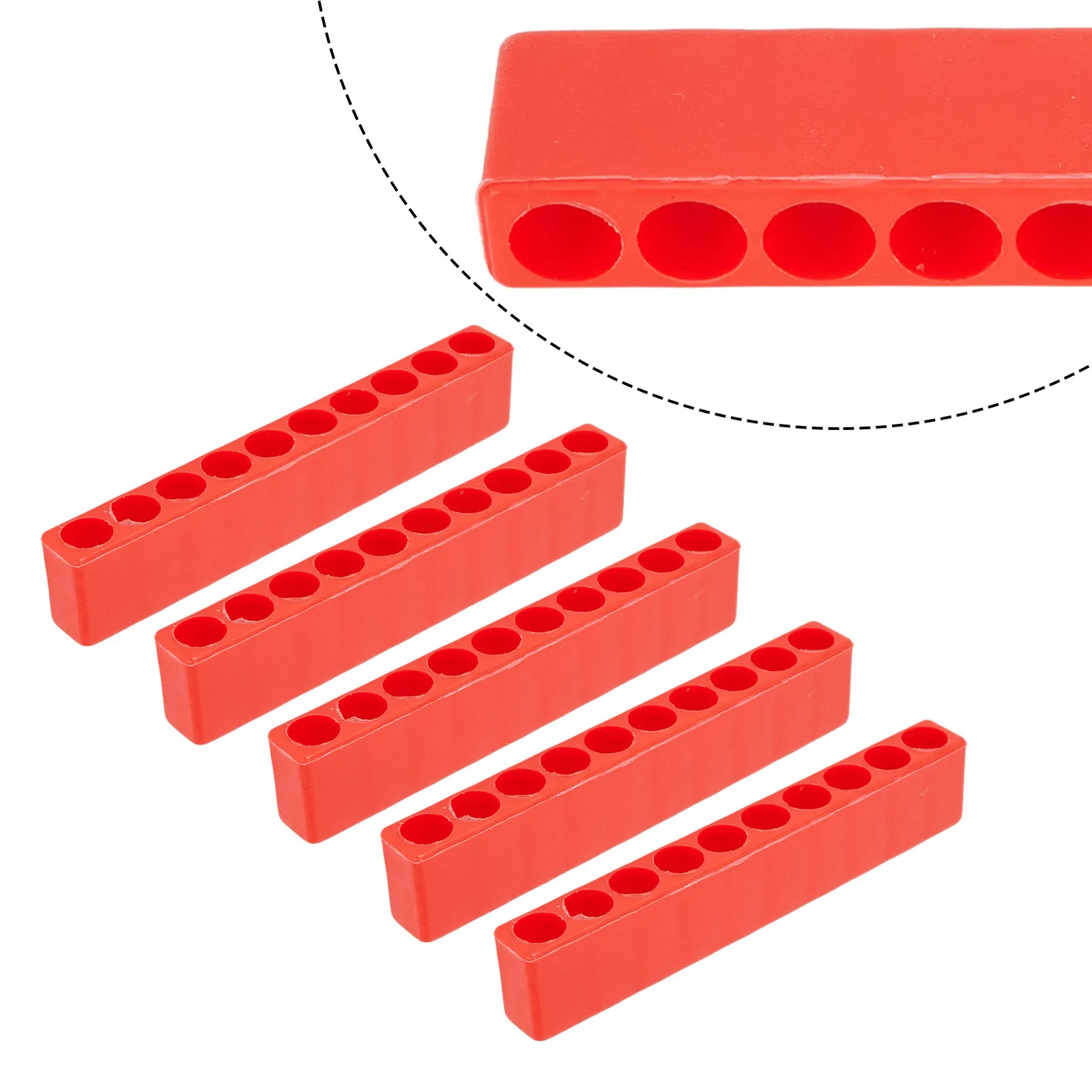 5Pcs 10-Holes Hex Bit Organizer Plastic Screwdriver Bit Holder Drill Head Storage Box Block For 6.35mm Hex Shank Bits Black Red
5Pcs 10-Holes Hex Bit Organizer Plastic Screwdriver Bit Holder Drill Head Storage Box Block For 6.35mm Hex Shank Bits Black Red