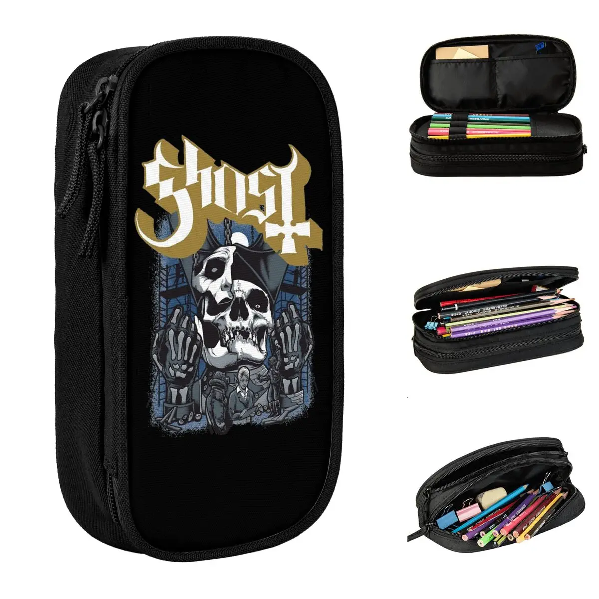 Ghost Pencil Cases Fashion Heavy Metal Music Pen Holder Bag Girls Boys Big Capacity School Supplies Zipper Pencilcases
Ghost Pencil Cases Fashion Heavy Metal Music Pen Holder Bag Girls Boys Big Capacity School Supplies Zipper Pencilcases