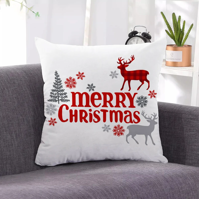 Pillowcase Merry Christmas Cushion Cover 45*45 Double-sided Print Short Plush Soft Decorative Cushions Covers for Sofa Square
Pillowcase Merry Christmas Cushion Cover 45*45 Double-sided Print Short Plush Soft Decorative Cushions Covers for Sofa Square