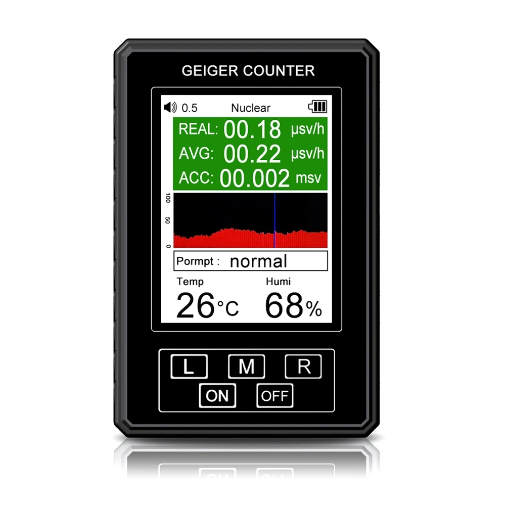 New XR1-Pro Nuclear Radiation Detector Geiger Counter X γ β Ray Radioactive Tester Thermohygrometer EMF Meter Black
New XR1-Pro Nuclear Radiation Detector Geiger Counter X γ β Ray Radioactive Tester Thermohygrometer EMF Meter Black