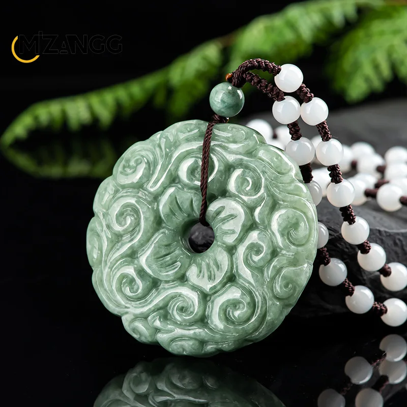 Natural A Goods Jadeite Fortune Flower Pendant Ice Peace Buckle Men's and Women's Jade Necklace Hand-carved Luxury Charm Jewelry
Natural A Goods Jadeite Fortune Flower Pendant Ice Peace Buckle Men's and Women's Jade Necklace Hand-carved Luxury Charm Jewelry