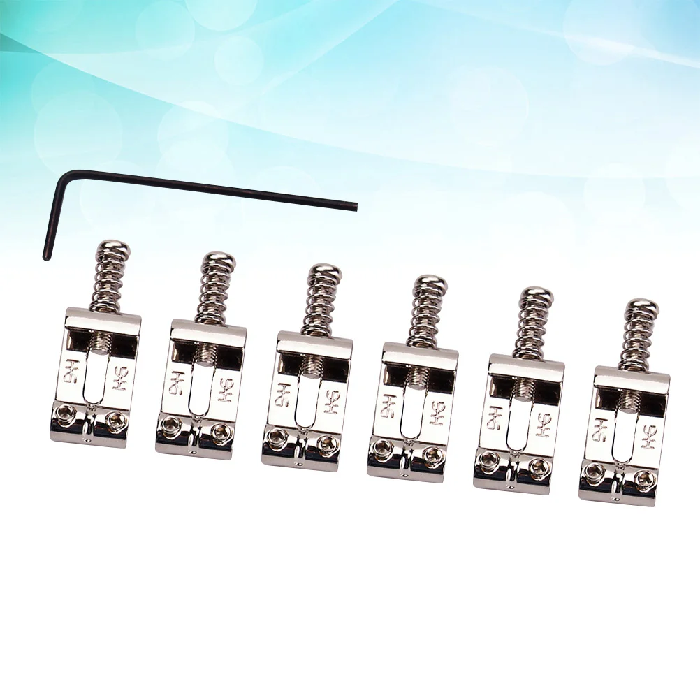 

6pcs Tremolo Bridge Saddles for Guitar with for Electric Guitar Replacement Parts Silver