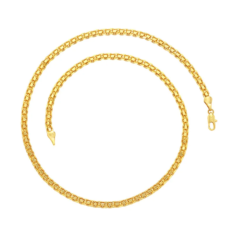 Luxury 24K 99.99 Pure Gold real gold Women's Box Chain Pendant Necklace 4 Mallzona S3afeb3d50c244cad9af45159ed97f07bV Luxury 24K 99.99 Pure Gold real gold Women's Box Chain Pendant Necklace Mallzona