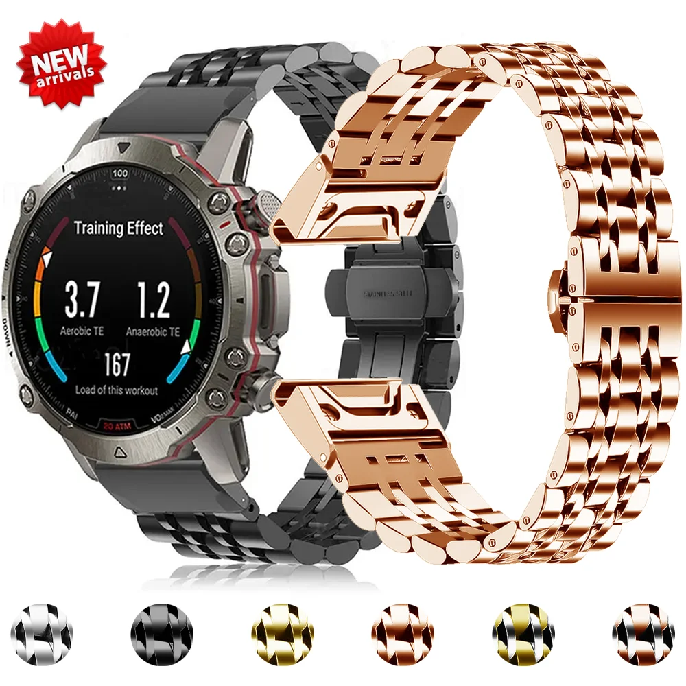 

Металлический ремешок Quickfit для часов Garmin Fenix 7S 7x7 6S 6X 6 Pro 5X 5 5S 935 945 Enduro Gen2, браслет из нержавеющей стали, 26 22 20 мм