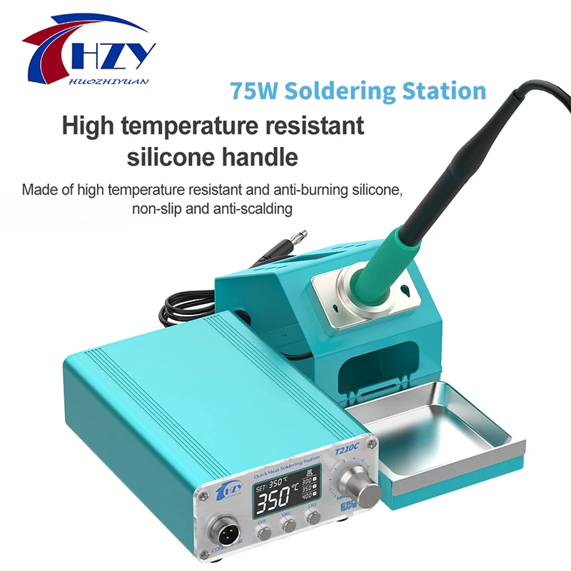 HZY-T210C Soldering Station 75W Quick Heating LCD Digital Display Electric Welding Iron Temperature Adjustable With Tip Repair
HZY-T210C Soldering Station 75W Quick Heating LCD Digital Display Electric Welding Iron Temperature Adjustable With Tip Repair