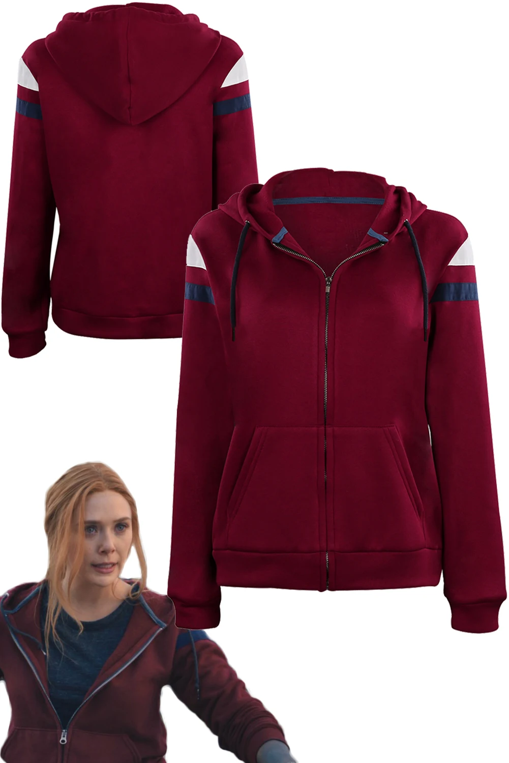 Scarlet Witch Cosplay Hoodie Superhero Wanda Costume Hooded Sweatshirt Pullover Halloween Carnival Suit For Female Women Adult
Scarlet Witch Cosplay Hoodie Superhero Wanda Costume Hooded Sweatshirt Pullover Halloween Carnival Suit For Female Women Adult
