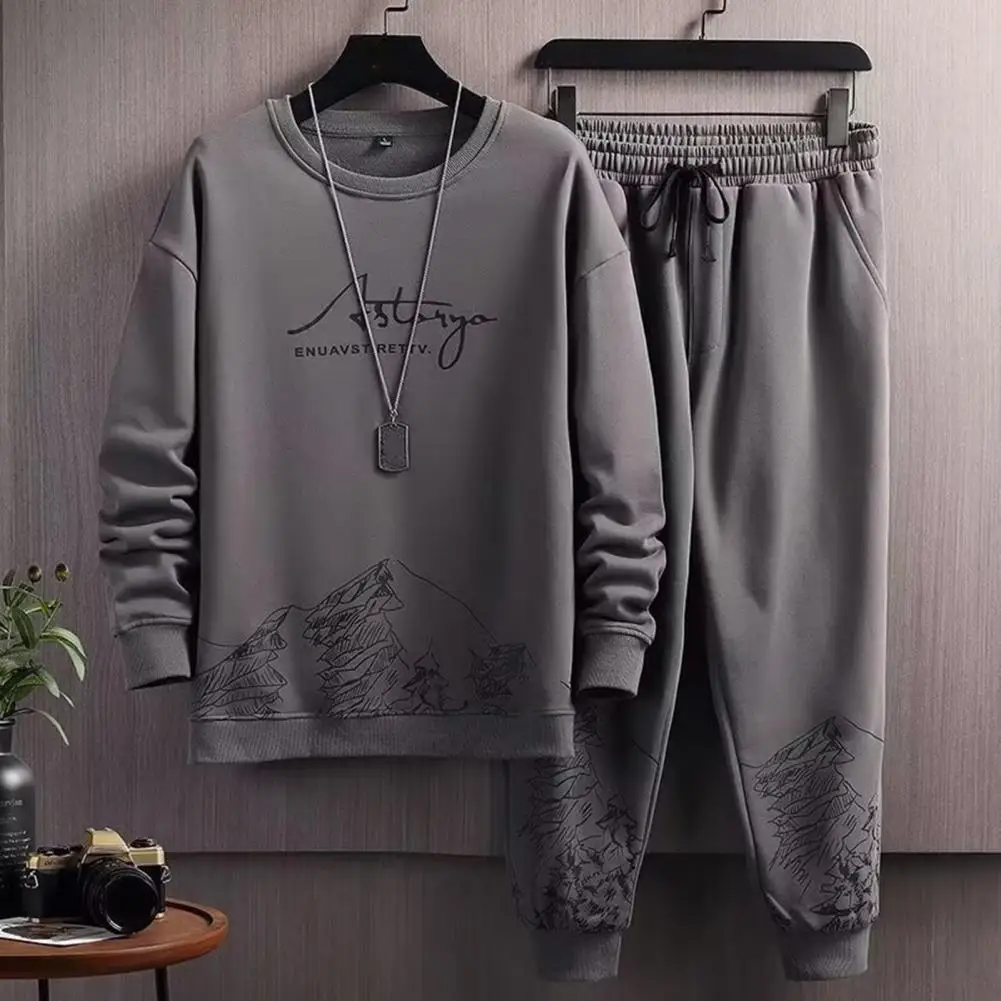 Men Sweatshirt Pants Set Adjustable Drawstring Track Suit Men's Casual Tracksuit Set with Mountain Print Sweatshirt Jogger Pants
Men Sweatshirt Pants Set Adjustable Drawstring Track Suit Men's Casual Tracksuit Set with Mountain Print Sweatshirt Jogger Pants