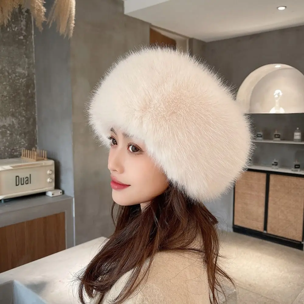 

Faux Fur Faux Fur Hat Accessories 8 Colors Acrylic Fibers Women's Furry Hat Fluffy Empty Top Hat Outdoor