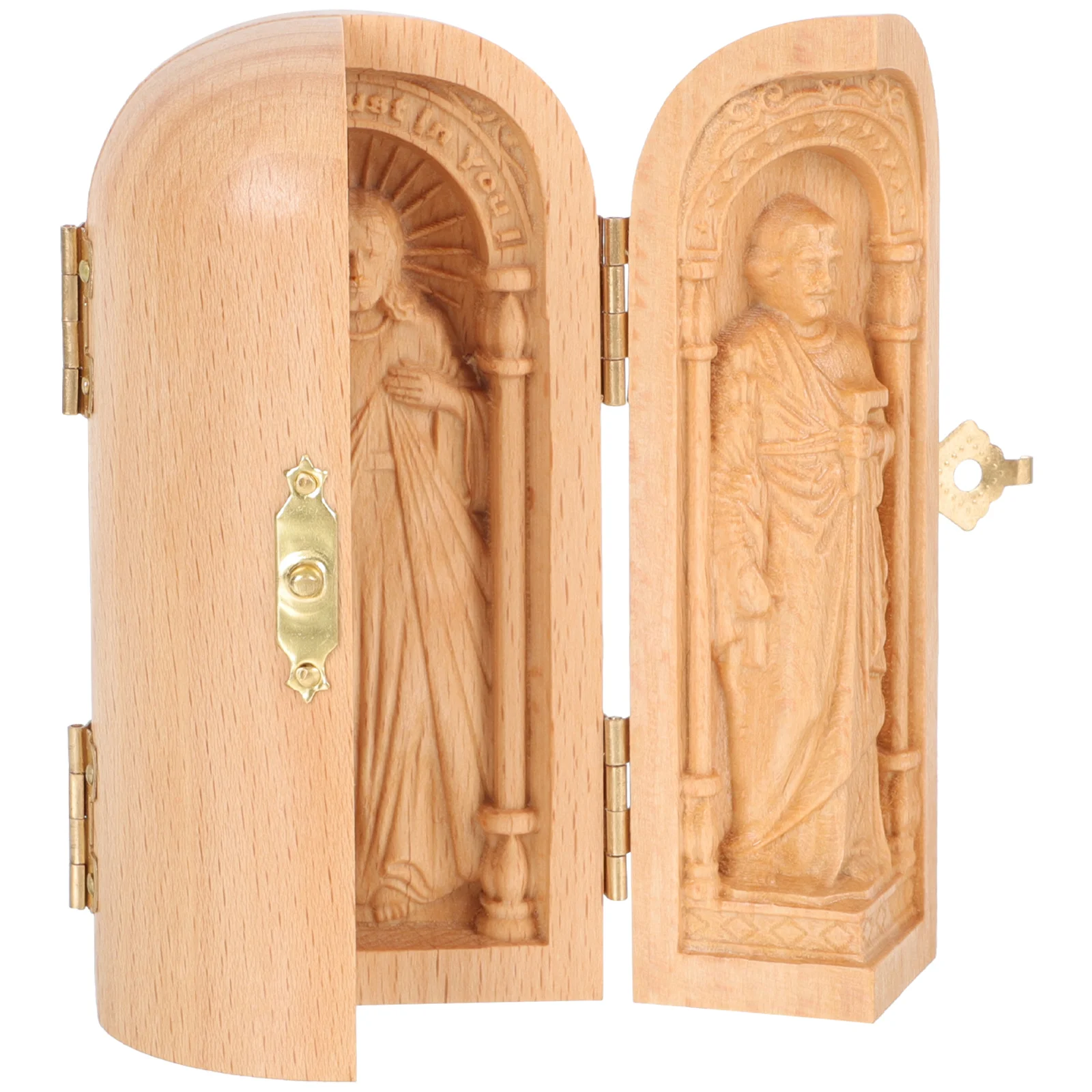 Creative Retro Wood Catholicism Statue Box Desktop Catholicism Sculpture Figurine
Creative Retro Wood Catholicism Statue Box Desktop Catholicism Sculpture Figurine