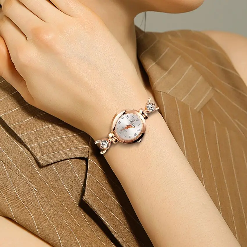 

Ladies Elegant Wrist Watches Women Bracelet Rhinestones Analog Quartz Watch Women's Crystal Small Dial Watch Reloj