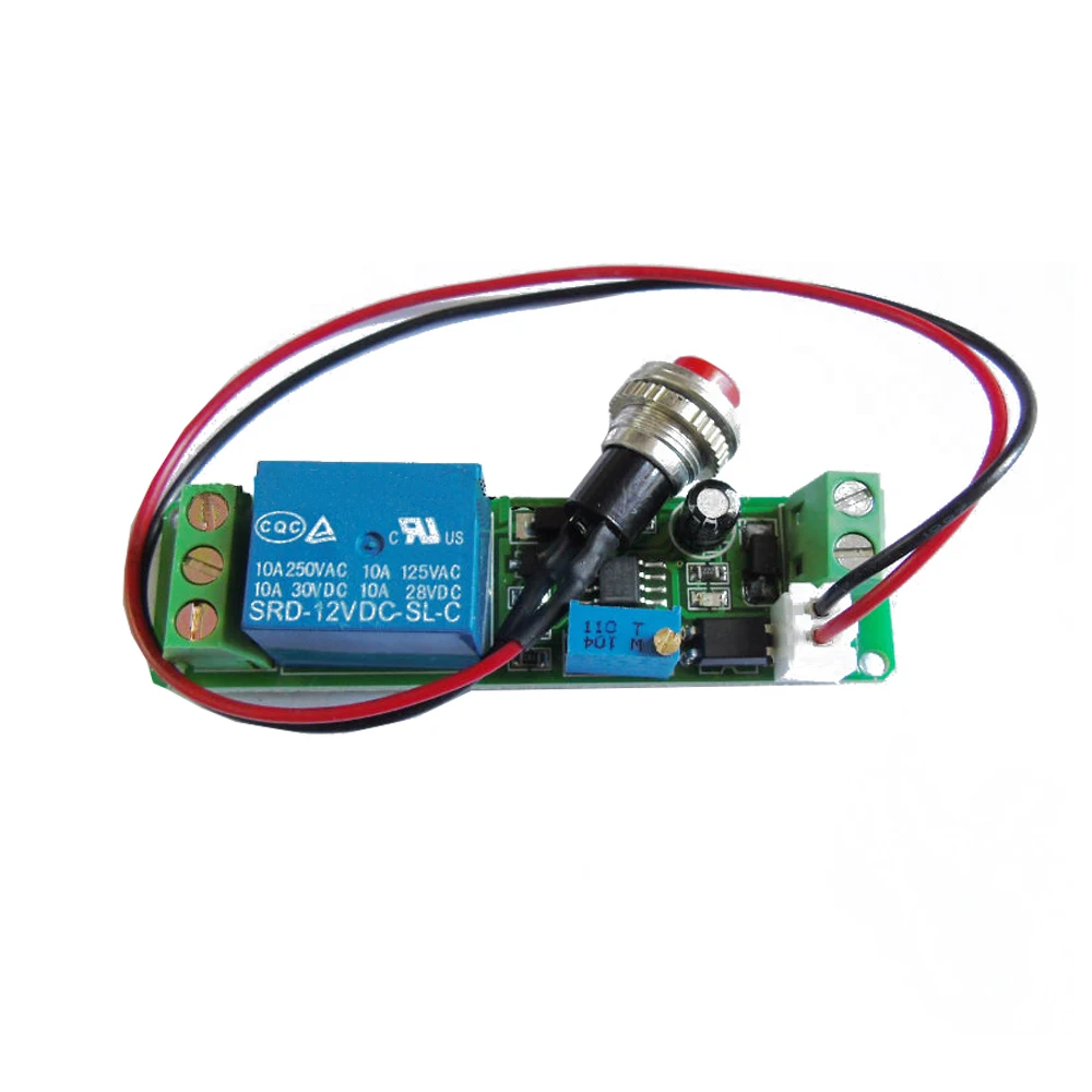 

DC 12V Timing Timer Delay Turn OFF Relay Module 1~10s Time Adjustable Relay with Indicator Light External Trigger Delay Switch