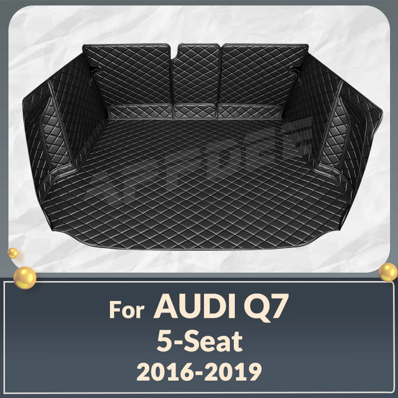 

Автомобильный коврик для багажника с полным покрытием для Audi Q7 5-seat 2016-2019 18 17, автомобильный коврик для багажника, подкладка для груза, защитные аксессуары для интерьера