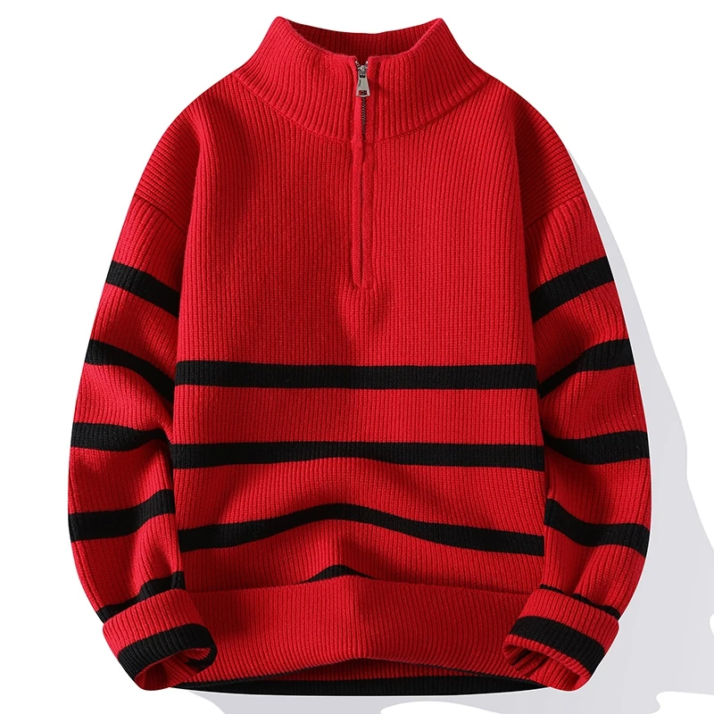 Men's Striped Sweater Loose Casual Autumn and Winter New Mock Neck Sweater Casual Sweater South Korea Trendy New
Men's Striped Sweater Loose Casual Autumn and Winter New Mock Neck Sweater Casual Sweater South Korea Trendy New