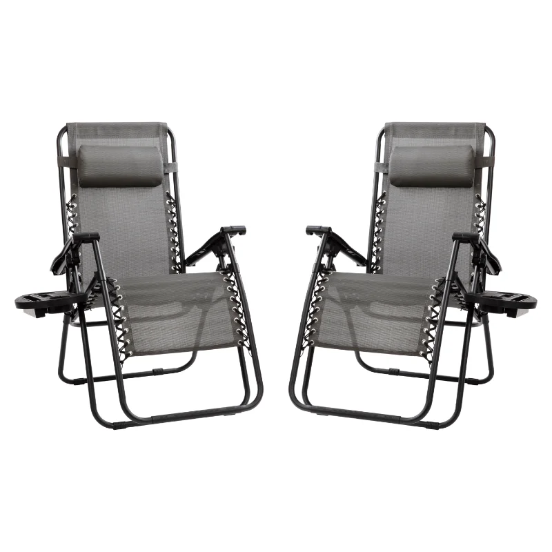 Flash Furniture Celestial Adjustable Folding Mesh Zero Gravity Reclining Lounge Chair with Pillow and Cup Holder Tray in Gray
Flash Furniture Celestial Adjustable Folding Mesh Zero Gravity Reclining Lounge Chair with Pillow and Cup Holder Tray in Gray