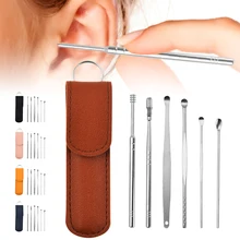 6Pcs Ear Cleaner Wax Remover Tool Set Ear Cleaning Stainless Steel Ear Pick Spiral Earwax Remover with Portable PU Leather Pouch
6Pcs Ear Cleaner Wax Remover Tool Set Ear Cleaning Stainless Steel Ear Pick Spiral Earwax Remover with Portable PU Leather Pouch